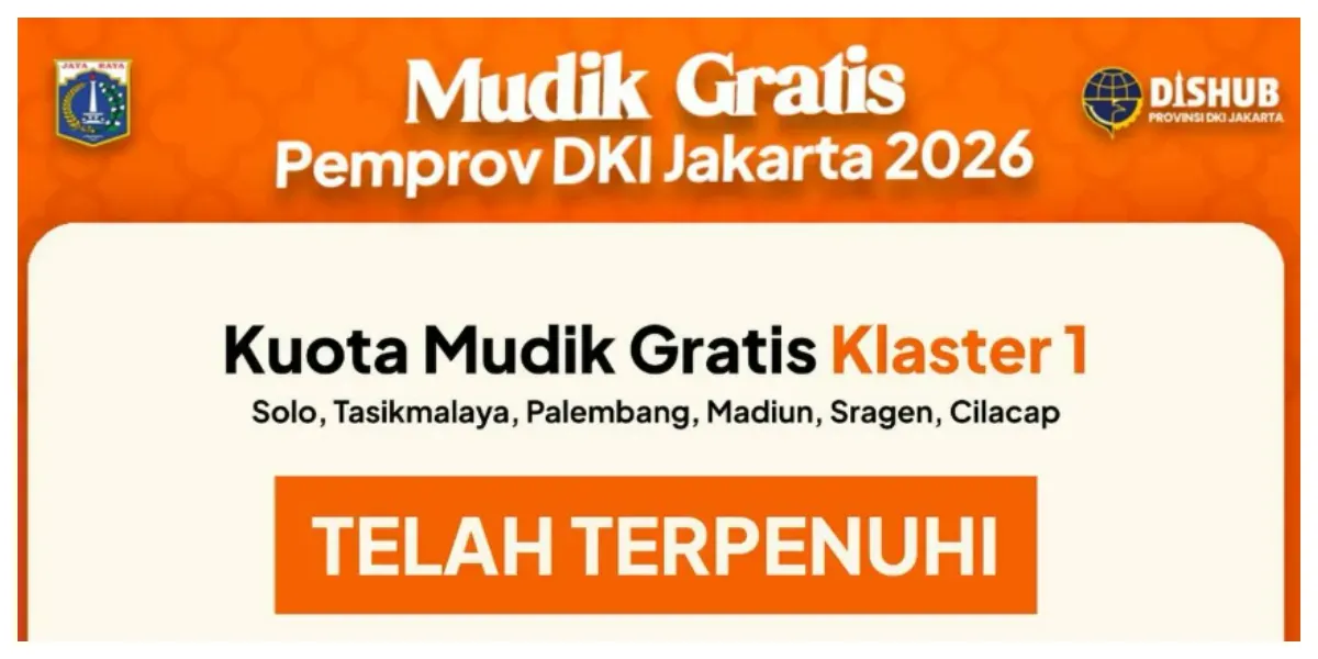 Mudik Gratis 2026 Pemprov DKI Jakarta Klaster 1 Penuh (Sumber: Instagram @dishubdkijakarta)