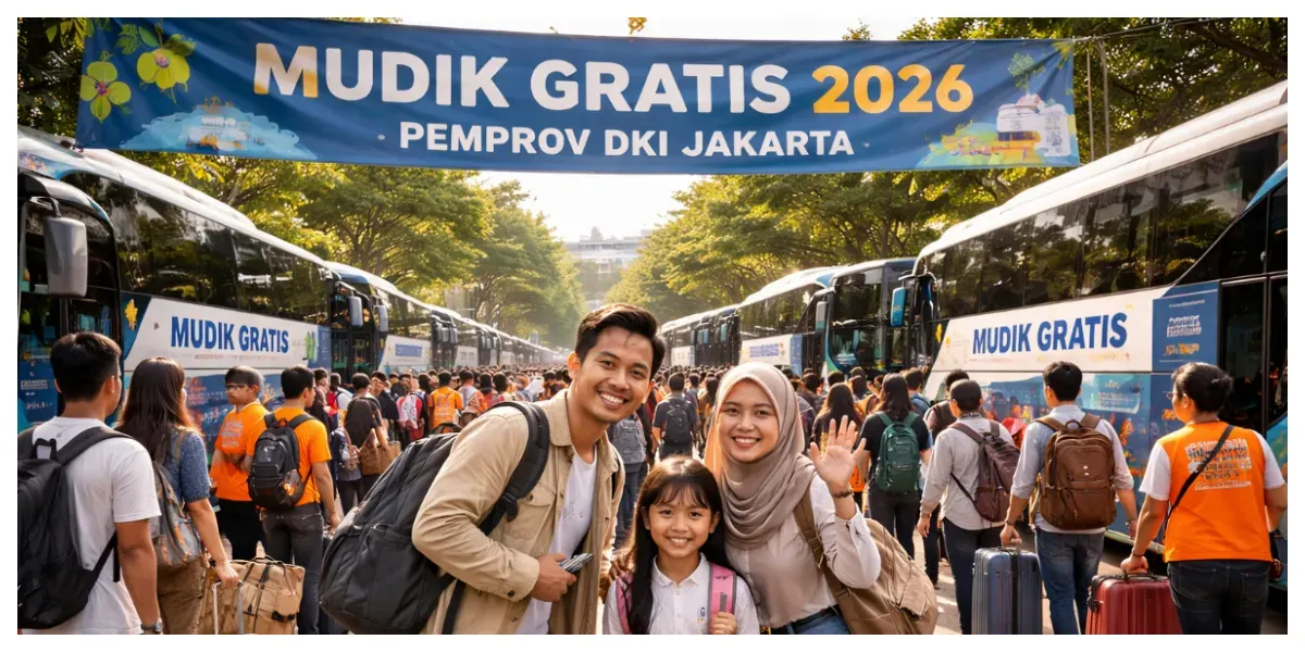 Ilustrasi. Mudik Gratis 2026 Pemprov DKI Jakarta (Sumber: Generative AI)