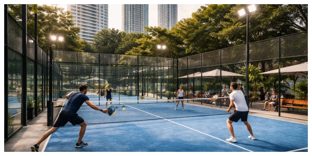Ilustrasi. Lapangan Padel (Sumber: Generative AI)