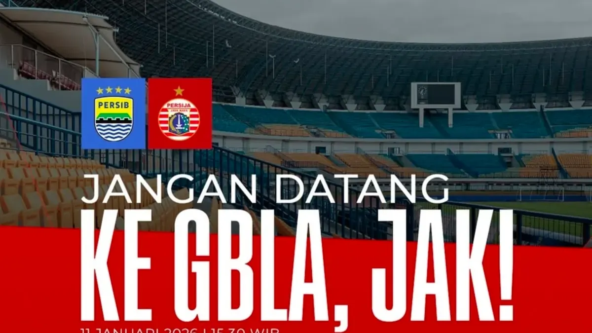 Imbauan The Jakmania untuk tidak datang di pertandingan Persib vs Persija di GBLA Minggu, 11 Januari 2026. (Sumber: Instagram @persija | Foto: Instagram @persija)