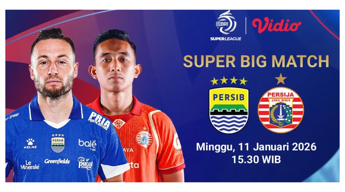 Persib Bandung vs Persija Jakarta Minggu 11 Januari 2026 (Sumber: vidio.com)