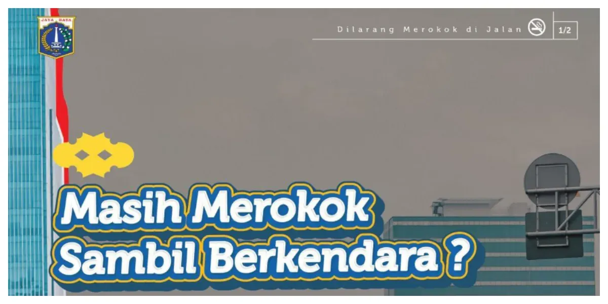 Merokok sambil berkendara ternyata melanggar aturan. (Sumber: Instagram @dkijakarta)