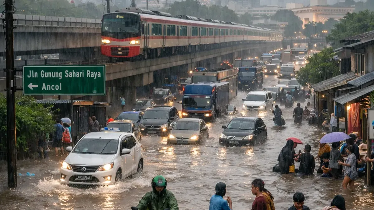 Ilustrasi. Banjir DKI Jakarta. (Sumber: Generate by AI | Foto: Generate by AI)