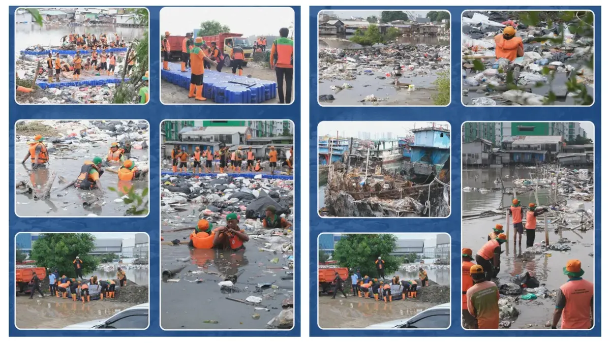 137 Ton Sampah di Kawasan Pesisir Muara Baru Berhasil Diangkat dalam Waktu 3 Hari (Sumber: Instagram @dinaslhdki)