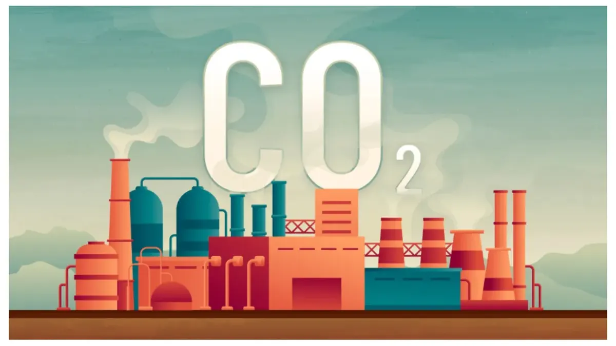 Ilustrasi. Karbon dioksida atau CO2 (Sumber: Freepik/ Hand drawn co2 illustration)