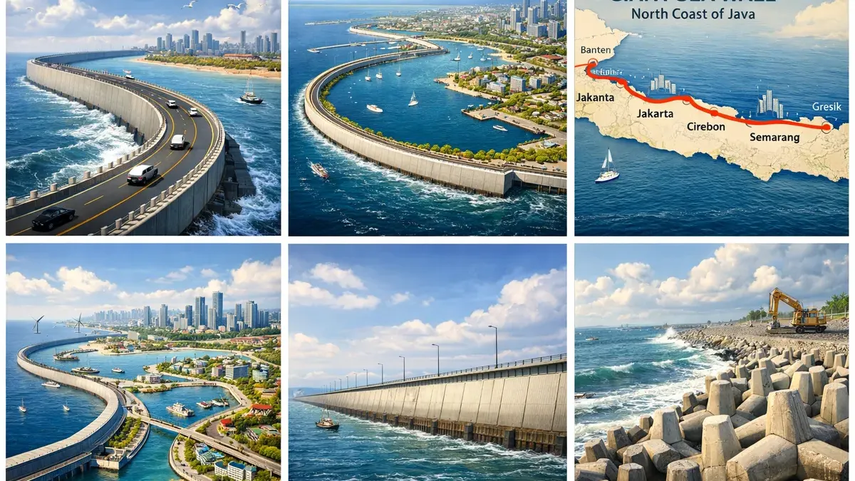 Gubernur DKI Jakarta, Pramono Anung menyebutkan akan menargetkan peletakan batu pernama atau groundbreaking proyek strategis nasional (PSN) Giant Sea Wall pada September 2026. (Sumber: Generate by AI | Foto: Generate by AI)