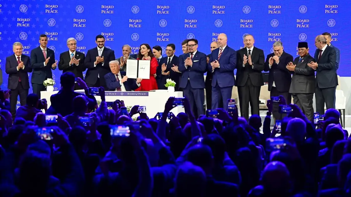 Prabowo Subianto usai menandatangani Board of Peace (BoP) Charter yang diinisiasi oleh Presiden Amerika Serikat, Donald Trump. (Sumber: BPMI Setpres/Muchlis Jr | Foto: BPMI Setpres/Muchlis Jr)