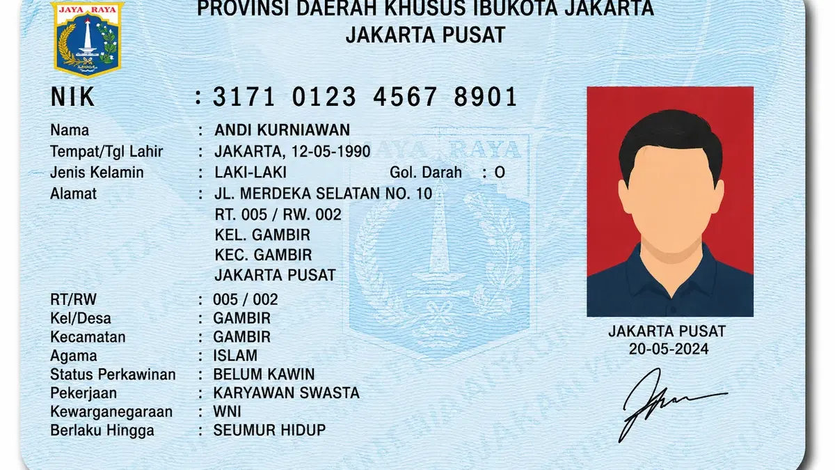 Ilustrasi. KTP DKI Jakarta (Sumber: Generate by AI | Foto: Generate by AI)