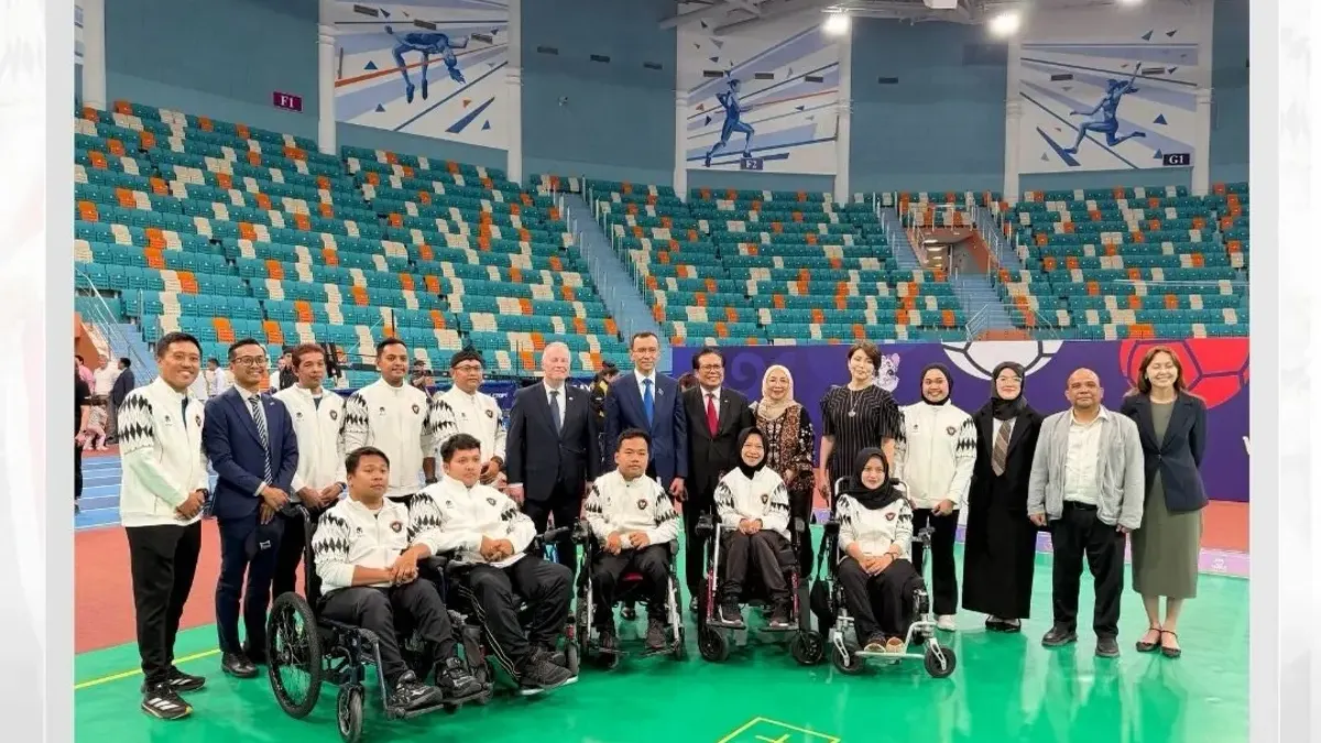 Tim Boccia Indonesia pada Astana 2026 World Boccia Cup di Kazakhstan jadi juara umum dengan 3 medali emas dan 1 perak. (Sumber: Instagram @indonesiainnursultan | Foto: Instagram @indonesiainnursultan)