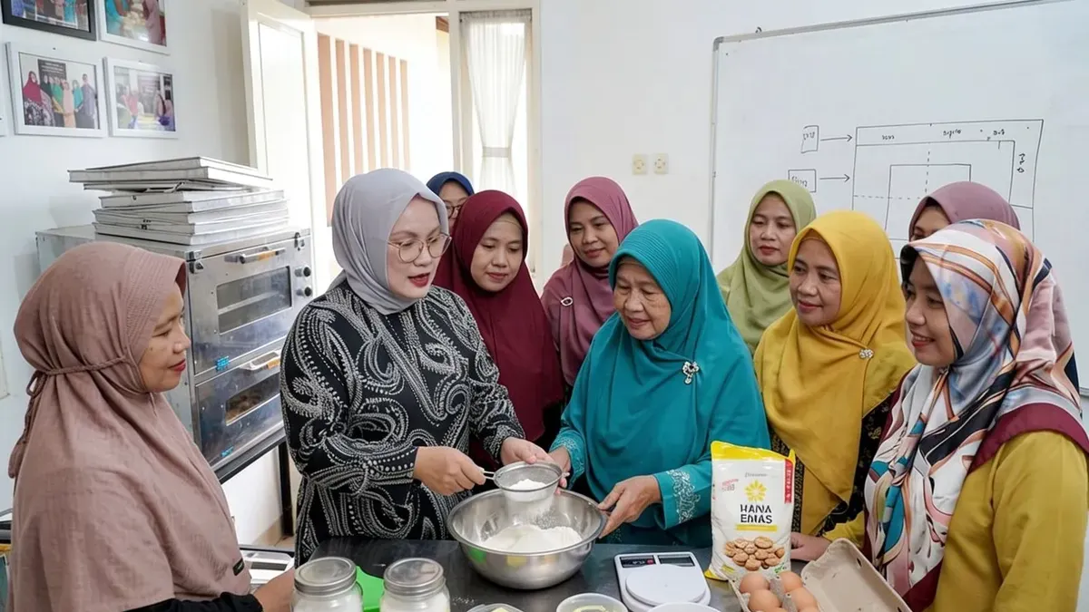 Ibu Dian memberdayakan perempuan lewat Dapur Female. Pendampingan PNM bantu lahirkan pelaku usaha mandiri baru.