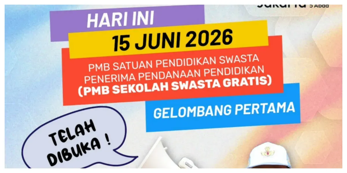 PMB Sekolah Swasta Gratis DKI Jakarta 2026 Gelombang I Juga Resmi Dibuka Hari Ini (Sumber: Instagram @officialpmbdki)