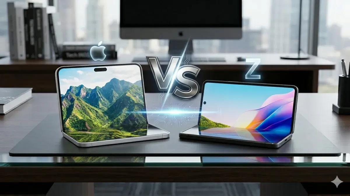 Spesifikasi HP iPhone Ultra vs Galaxy Z Fold 8. (Sumber: Gemini AI)