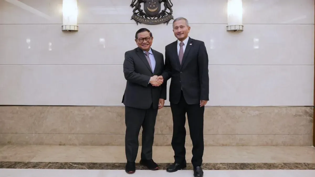 Pramono Anung bertemu dengan Menteri Luar Negeri Singapura, Vivian Balakrishnan, dalam rangkaian RISING Fellowship di Singapura pada 14-15 Juni 2026. (Sumber: beritajakarta.id | Foto: beritajakarta.id)
