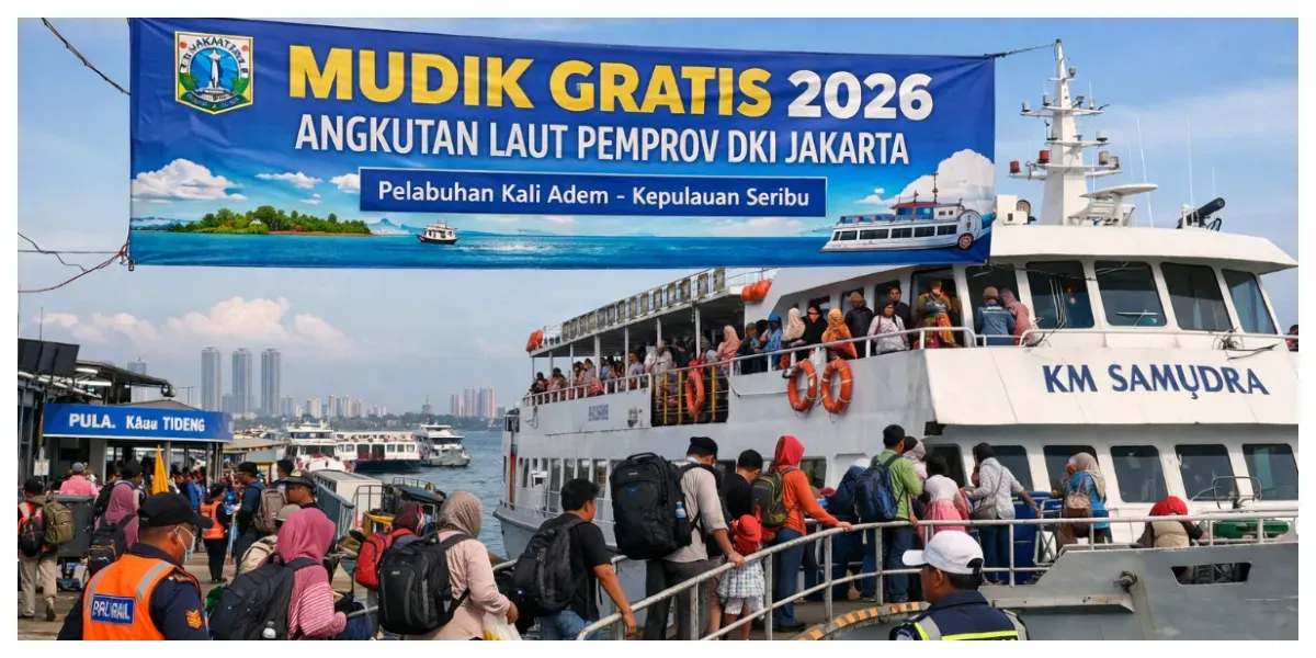Ilustrasi. Mudik Gratis 2026 Angkutan Laut Pemprov DKI Jakarta (Sumber: Generative AI)