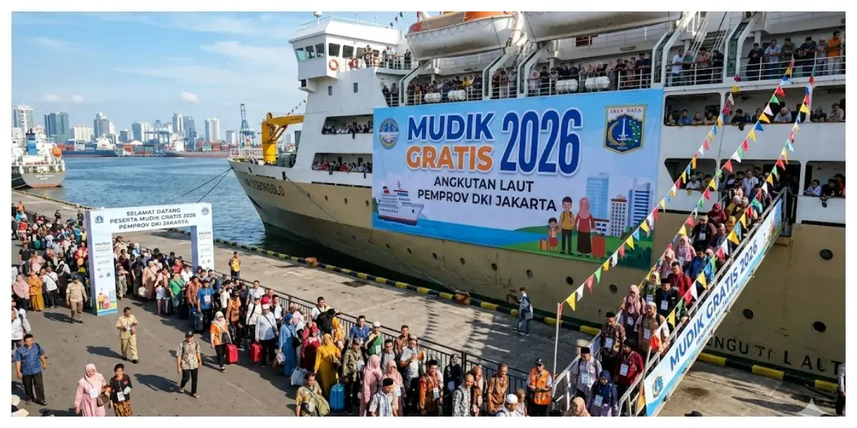 Ilustrasi. Mudik Gratis 2026 Angkutan Laut Pemprov DKI (Sumber: Generative AI)
