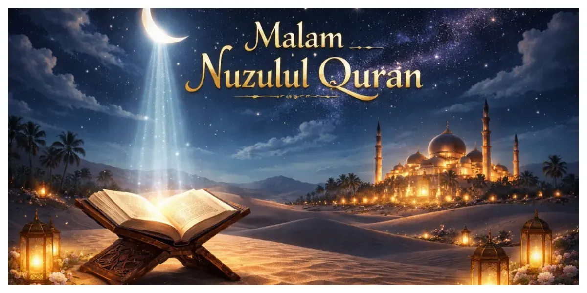 Ilustrasi. Malam Nuzulul Quran (Sumber: Generative AI)