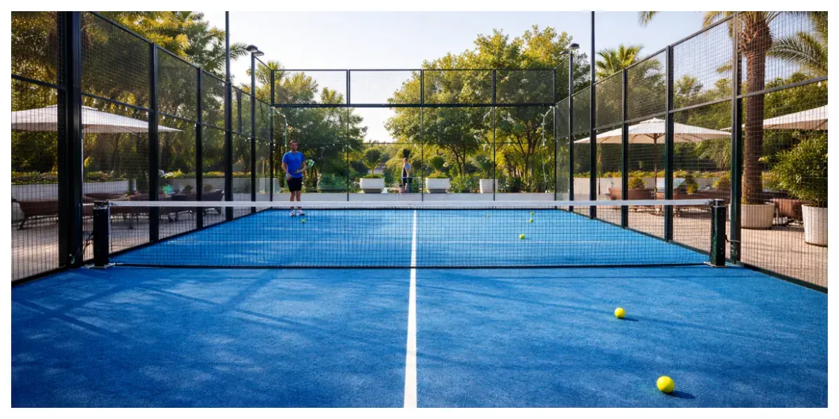 Ilustrasi. Lapangan Padel (Sumber: Generative AI)