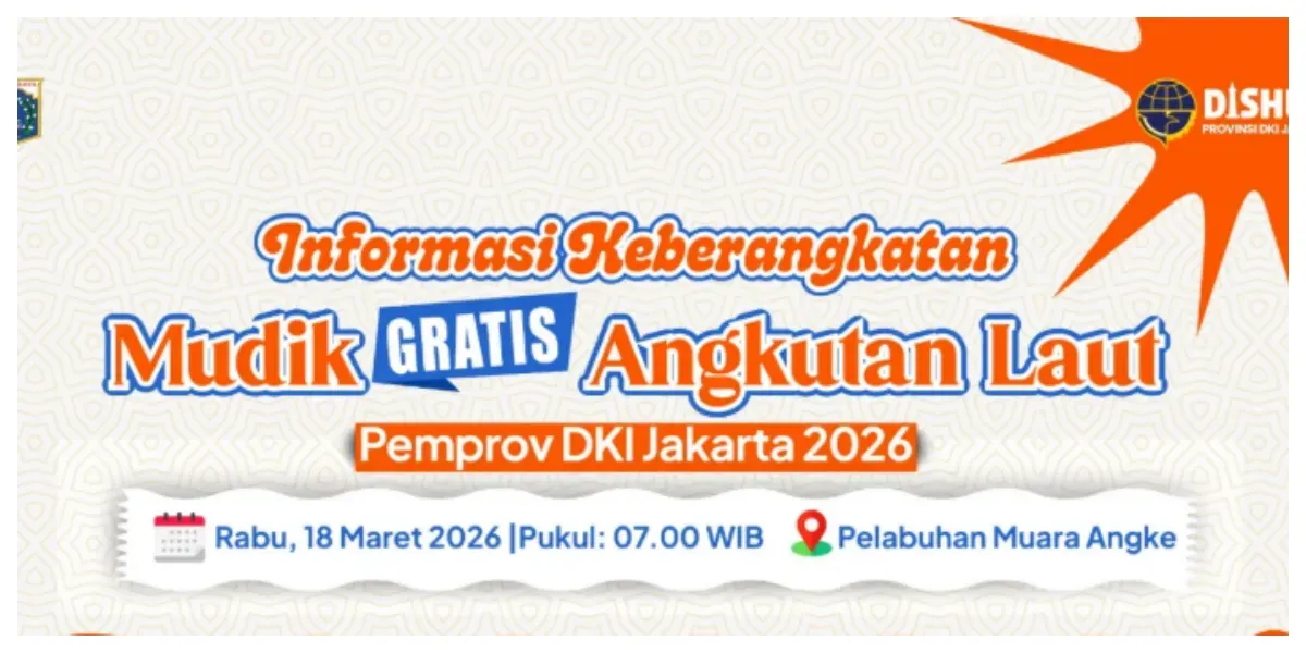 Keberangkatan Mudik Gratis Angkutan Laut Pemprov DKI Jakarta 2026 Dilaksankan Hari Ini dari Pelabuhan Muara Angke. (Sumber: Instagram @dishubdkijakarta)