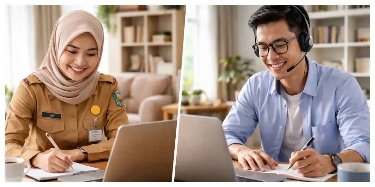 Ilustrasi. WFH untuk ASN dan Pegawai Swasta (Sumber: Generative AI)