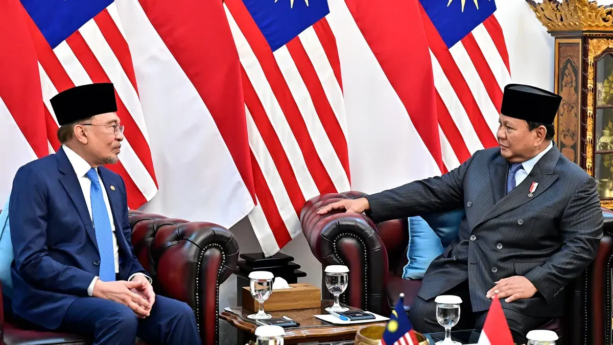 Pertemuan Presiden Prabowo Subianto dan Perdana Menteri (PM) Malaysia, Dato’ Seri Anwar Ibrahim, di Istana Merdeka, Jakarta, pada Selasa (29/07/2025). (Sumber: setneg.go.id | Foto: setneg.go.id)