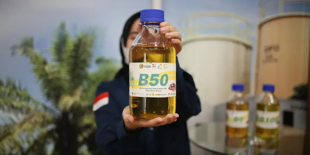Bahan bakar biodiesel 50 persen atau BBM B50. (Sumber: esdm.go.id)
