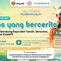 ayobandung.id menggelar seminar interaktif bertajuk “Nama yang Bercerita: Membaca Bandung Raya dari Tanah, Bencana, dan Ingatan Kolektif” pada Rabu, 13 Mei 2026. (Sumber: Istimewa | Foto: istimewa)