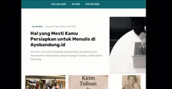 Ingin Berbagi Cerita Soal Bandung Raya? Kamu Bisa Kirim Tulisanmu di AYO NETIZEN, Cek Ketentuan di Sini Ya...