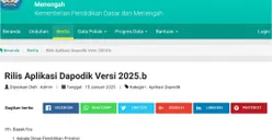 Dapodik Versi 2025.B Resmi Rilis! Berikut Cara Instalasi dan Update Terbaru