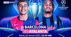 Link Live Streaming dan Cara Nonton Barcelona Vs Atalanta di Lanjutan Liga Champions 2024-2025 Dini Hari