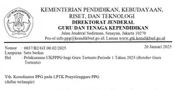Pelaksanaan UKPPPG untuk Guru Tertentu Tahap 1 Khusus Retaker Tahun 2025 Resmi Diubah, CEK Jadwal dan LPTK Terbarunya di Sini