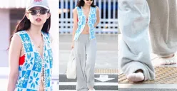 Lanjutkan Tur BLACKPINK Ke Los Angeles, Jennie Pakai Outfit Nyeleneh dengan Sepatu Setengah Nyeker