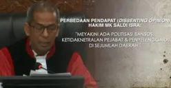 3 Hakim MK Dissenting Opinion Terhadap Putusan Sengketa Pilpres 2024