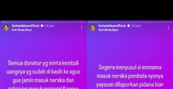 Publik Buat Petisi Minta Uang Donasi ke Agus Salim Korban Air Keras Dikembalikan, Farhat Abbas: Gue Jamin Masuk Neraka