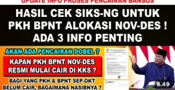 Hasil Cek SIKS-NG Hari Ini PKH BPNT November-Desember! Ada 3 Info Penting Pencairan Bansos Akhir Tahun