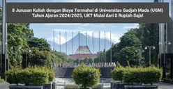 8 Jurusan Kuliah dengan Biaya Termahal di Universitas Gadjah Mada (UGM) Tahun Ajaran 2024/2025, UKT Mulai dari 0 Rupiah Saja!