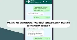 Rahasia! Ini 5 Cara Mengaktifkan Fitur Centang Satu di WhatsApp untuk Kontak Tertentu