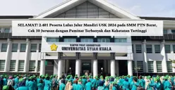 SELAMAT! 2.401 Peserta Lulus Jalur Mandiri USK 2024, Cek 10 Jurusan dengan Peminat Terbanyak dan Keketatan Tertinggi