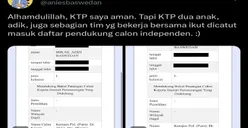 Anies Baswedan Ungkap KTP 2 Anak dan Timnya Dicatut untuk Dukung Bakal Cagub Independen