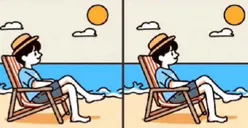 Tes IQ: Tantangan Menemukan 3 Perbedaan Pada Dua Gambar Laki-Laki yang Duduk Santai di Pinggir Pantai, Kamu Bisa Menemukannya?
