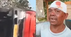 MIRIS! Warga Jarah Minyak Goreng dari Truk Tangki yang Terguling di Mojokerto, Sopir yang Terluka Hanya Pasrah