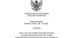 Hasil SKD CPNS 2024 Sudah Diumumkan! Formasi Kemhan Banyak yang Kosong karena TL, Ini Jumlah Link Daftar Kelulusan Peserta