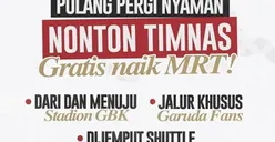 Ingin Nonton Pertandingan Indonesia vs Jepang di GBK? Naik MRT Saja, Gratis! Catat Lokasi Parkirnya!
