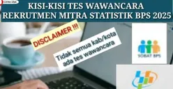 Resmi! Jadwal Tes Wawancara Mitra Statistik 2025: Ini Kisi-Kisi Pertanyaan yang Bisa Jadi Acuan
