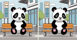Tes Penglihatan: Coba Temukan 3 Perbedaan Panda yang Sedang Duduk Ini, Uji Ketajaman Mata Kamu