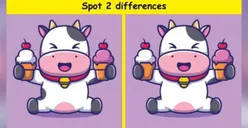 Tes IQ: Temukan 2 Perbedaan di Gambar Sapi Makan Es Krim dalam Waktu 10 Detik, Coba Sekarang!