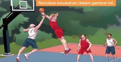 Tes IQ: Kamu Orang Cerdas? Buktikan dengan Menemukan Kesalahan pada Gambar 4 Orang Bermain Basket Ini