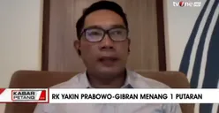 Ridwan Kamil Optimis Prabowo-Gibran Menang Satu Putaran: 2 Putaran Melelahkan dan Mahal, Kasihan Rakyat