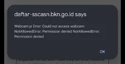 Cara Mudah Mengatasi Webcam.js Error: Webcam is not loaded yet Saat Daftar Akun SSCASN CPNS dan PPPK 2023