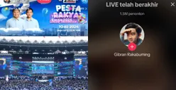 Gibran Bikin Live Streaming Kampanye Akbar Pesta Rakyat untuk Indonesia Maju di TikTok Sampai Kebanjiran 57.5 Likes Dari Penonton