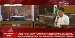 Bacakan Nota Pembelaan, Arif Rachman Meneteskan Air Mata Ngaku Ketakutan Hadapi Ferdy Sambo